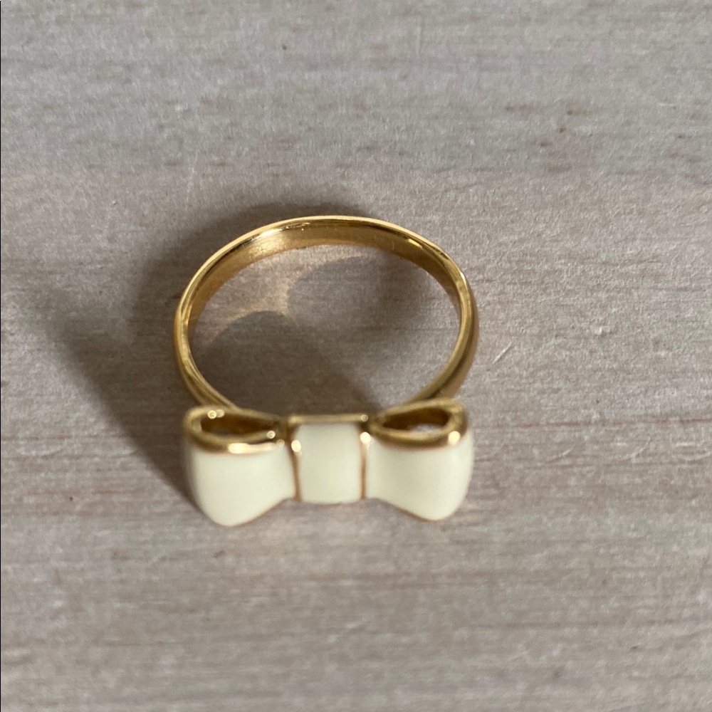 Kate Spade New York Gold and Cream Bow Ring